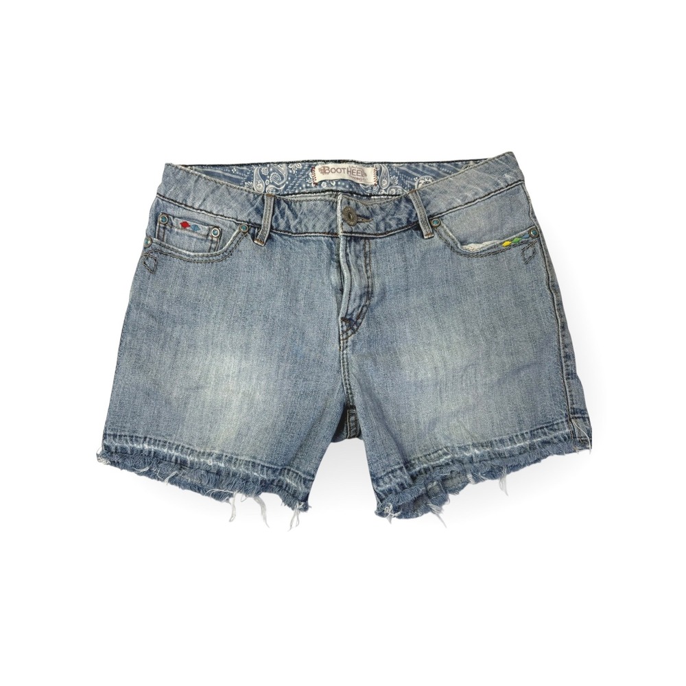 Bootheel Trading‎ Co.  Distressed Denim Cutoff Shorts Embroidered Accents Sz L